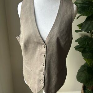 H&M Beige Button-Up Vest